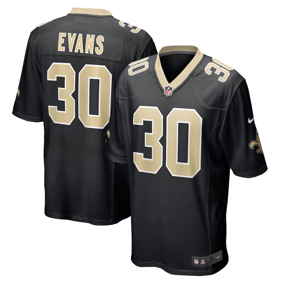 Men New Orleans Saints #30 Justin Evans Nike Black Game Player NFL Jersey